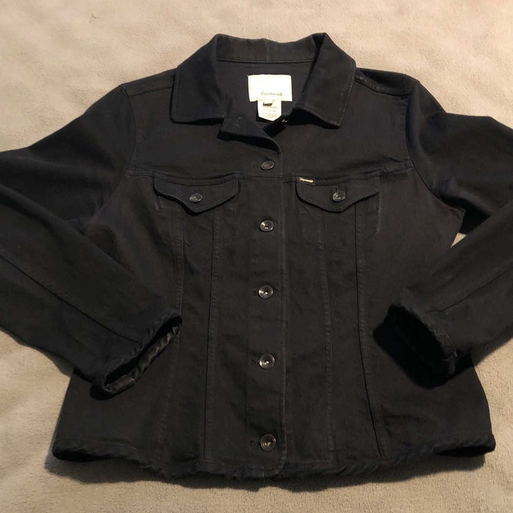 Faconnable Black Denim Barn chore Jean Jacket Women's Medium